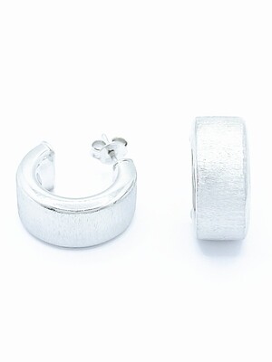 Silver 925 white or gold hoop earrings diamond scratch