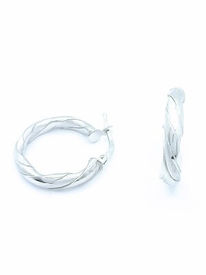 Silver 925 white or gold hoop earrings