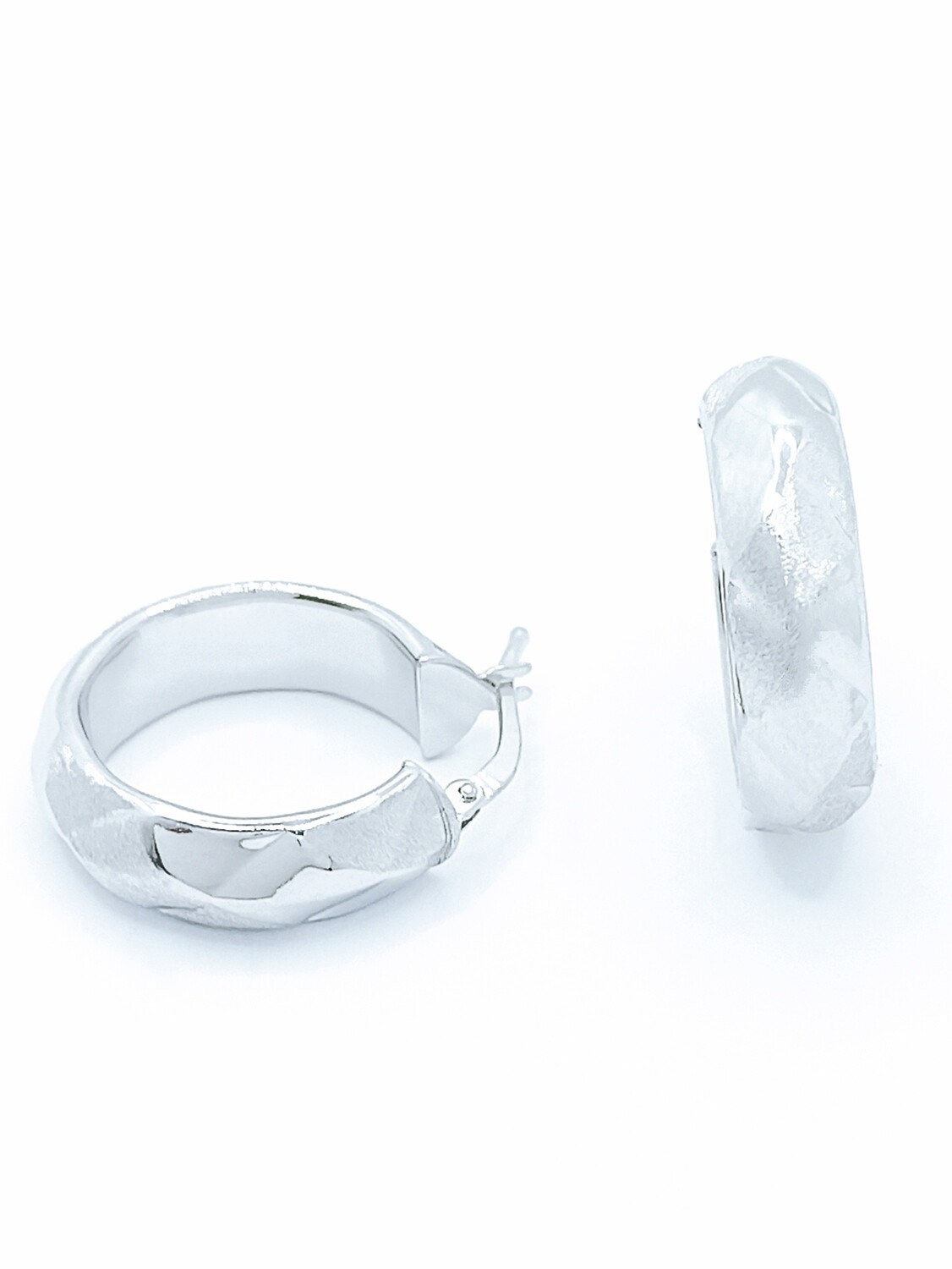 Silver 925 white or gold hoop earrings