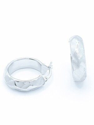 Silver 925 white or gold hoop earrings