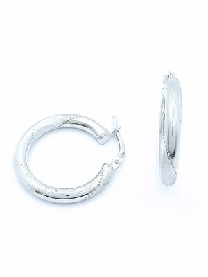 Silver 925 white or gold hoop earrings