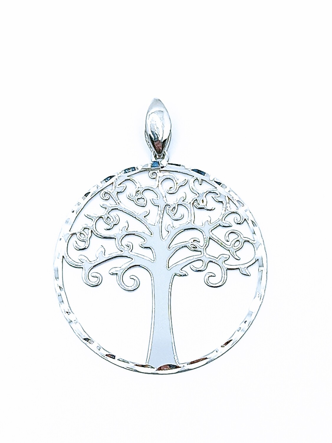 Silver 925 Tree Of Life diamond cut pendant