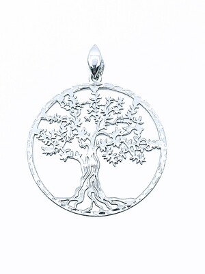 Silver 925 Tree Of Life diamond cut pendant