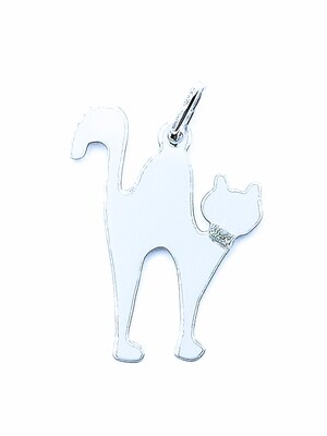 Silver 925  angry cat  design pendant, SIZE 2.2x2.7cm: 1 Pendant Height: 2.2cm-Width : 2.7cm