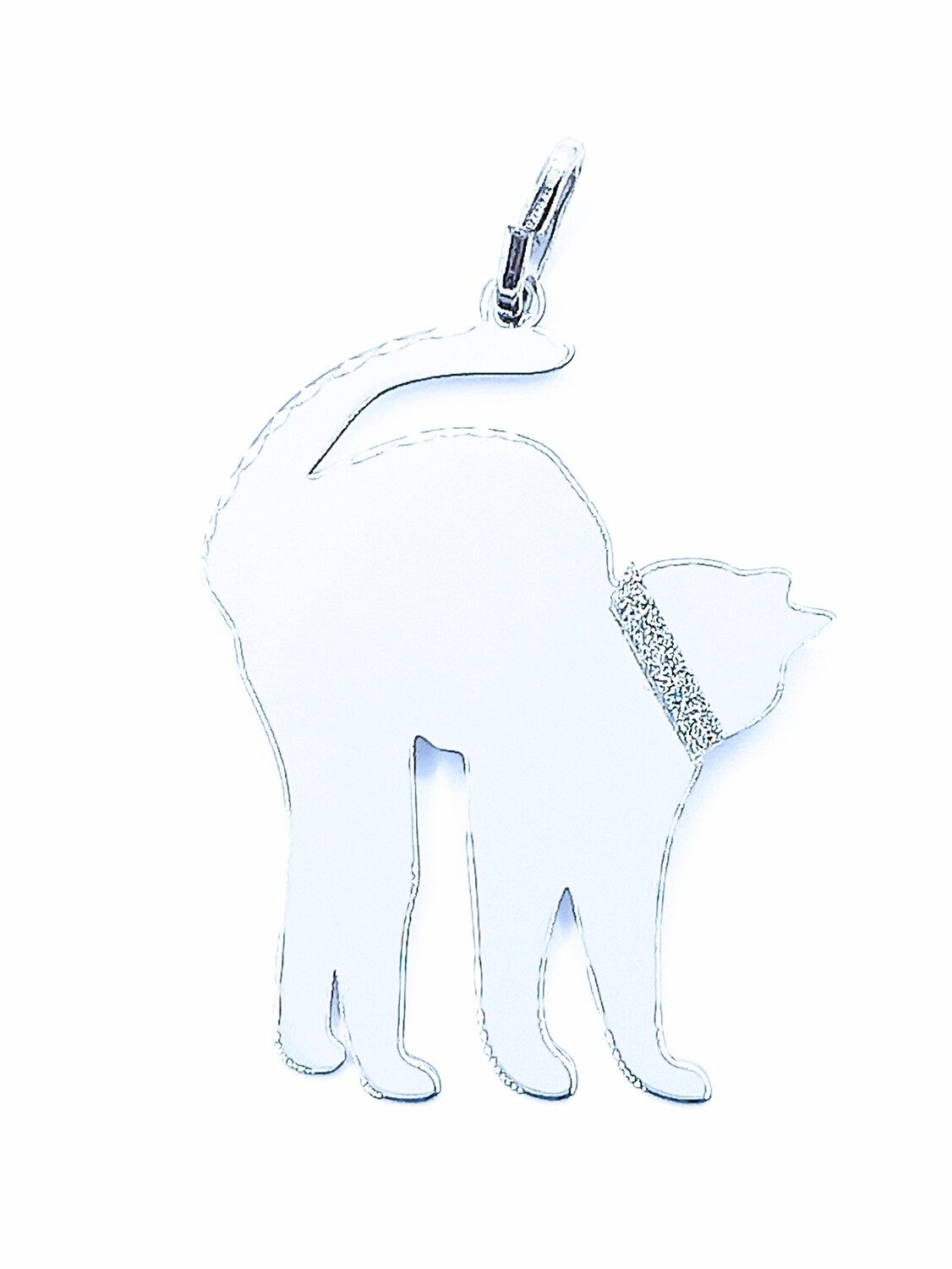 Silver 925  angry cat  design pendant