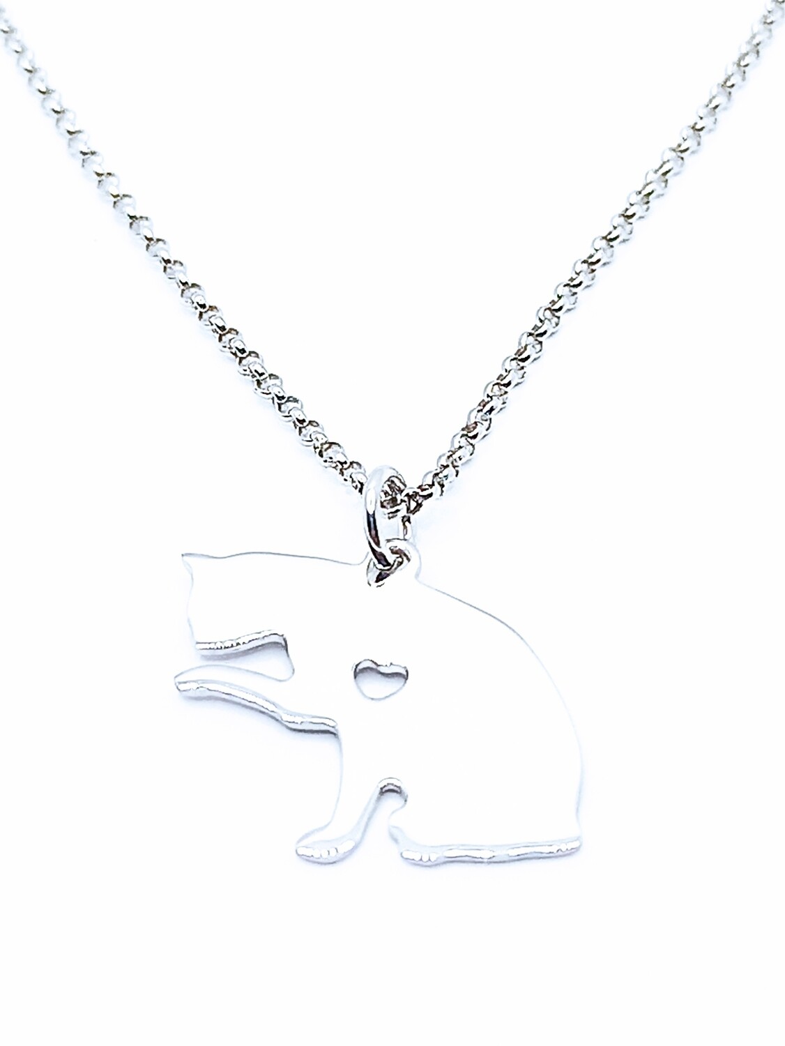 Silver 925 cat design necklace