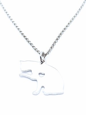 Silver 925 cat design necklace