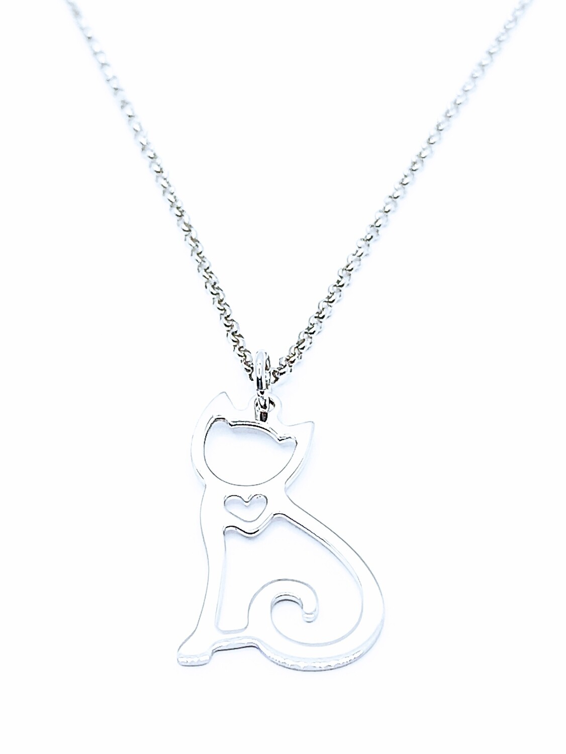 Silver 925  cat design necklace