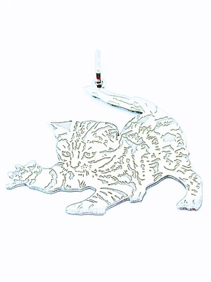 Silver 925 uniq cat  with details pendant