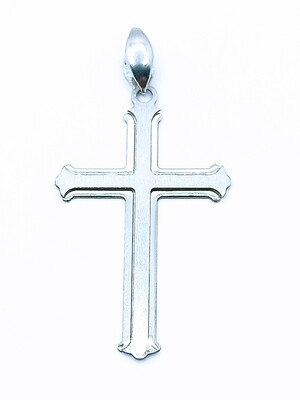 Silver 925 matte centre cross pendant