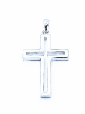 Silver 925 cut-out style cross pendant