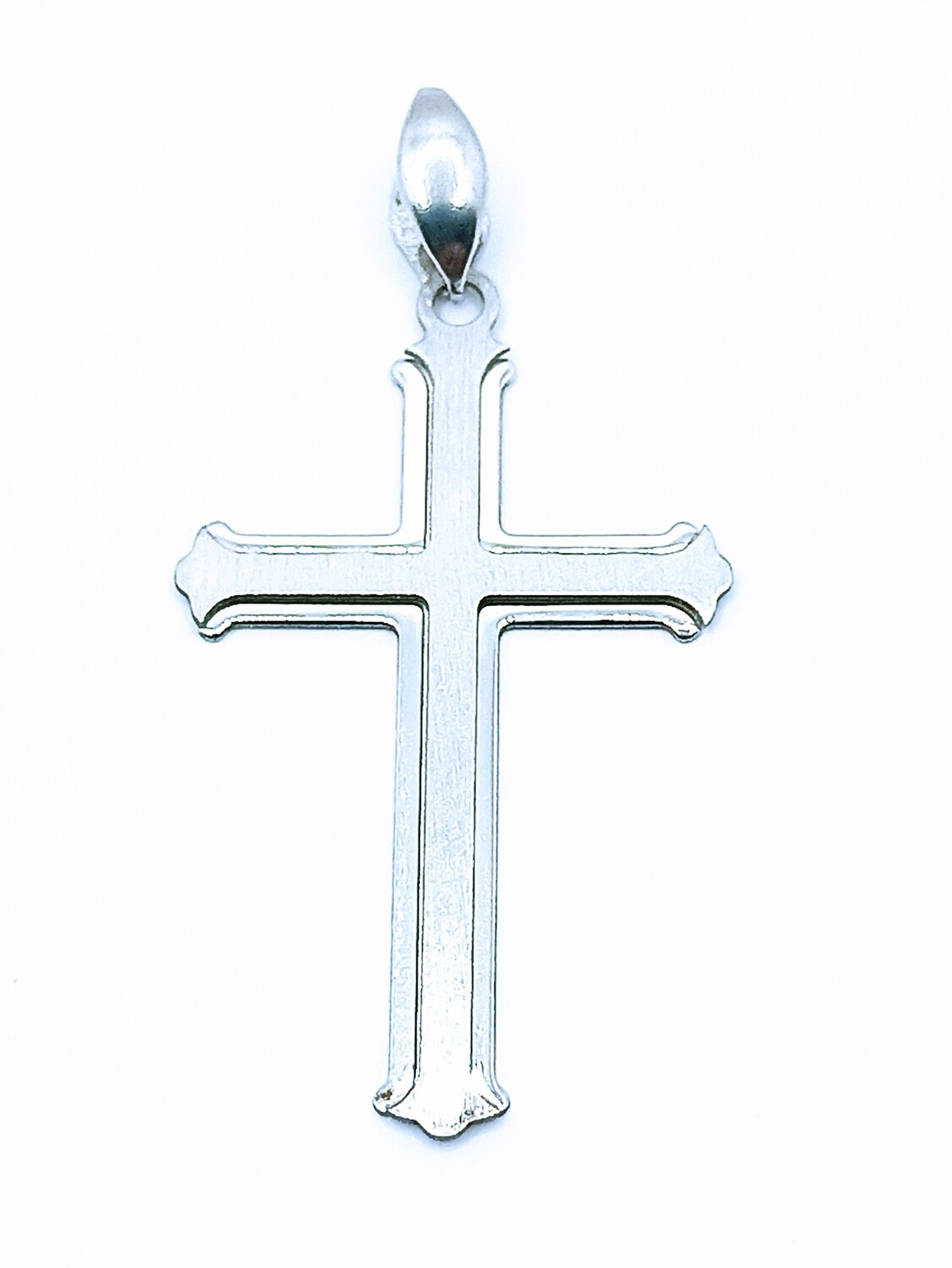 Silver 925 matte centre cross pendant, MODEL-SIZE: 1 Pendant Height: 4.3cm- Width : 2.2cm