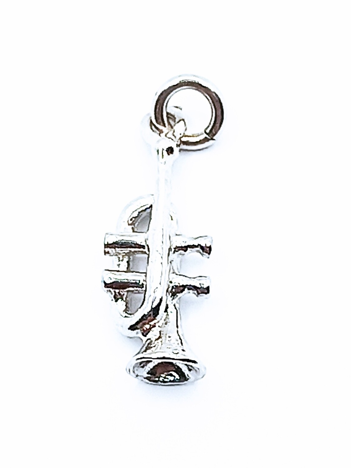 Silver 925 solid music instrument trompete pendant