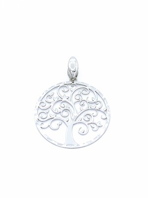 Silver 925 Tree Of Life diamond cut  pendant