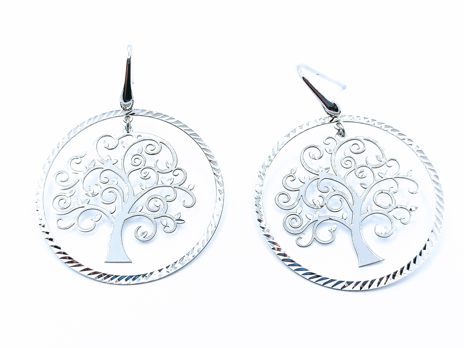 Silver 925 dangling Tree Of Life design earrings
