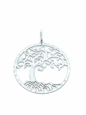 Silver 925 Tree Of Life diamond cut pendant