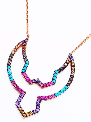 Silver 925  Angel design rose necklace