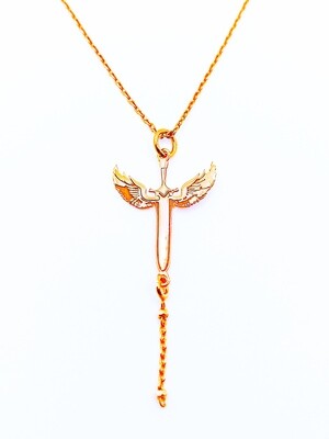 Silver 925 Angel design rose gold necklace