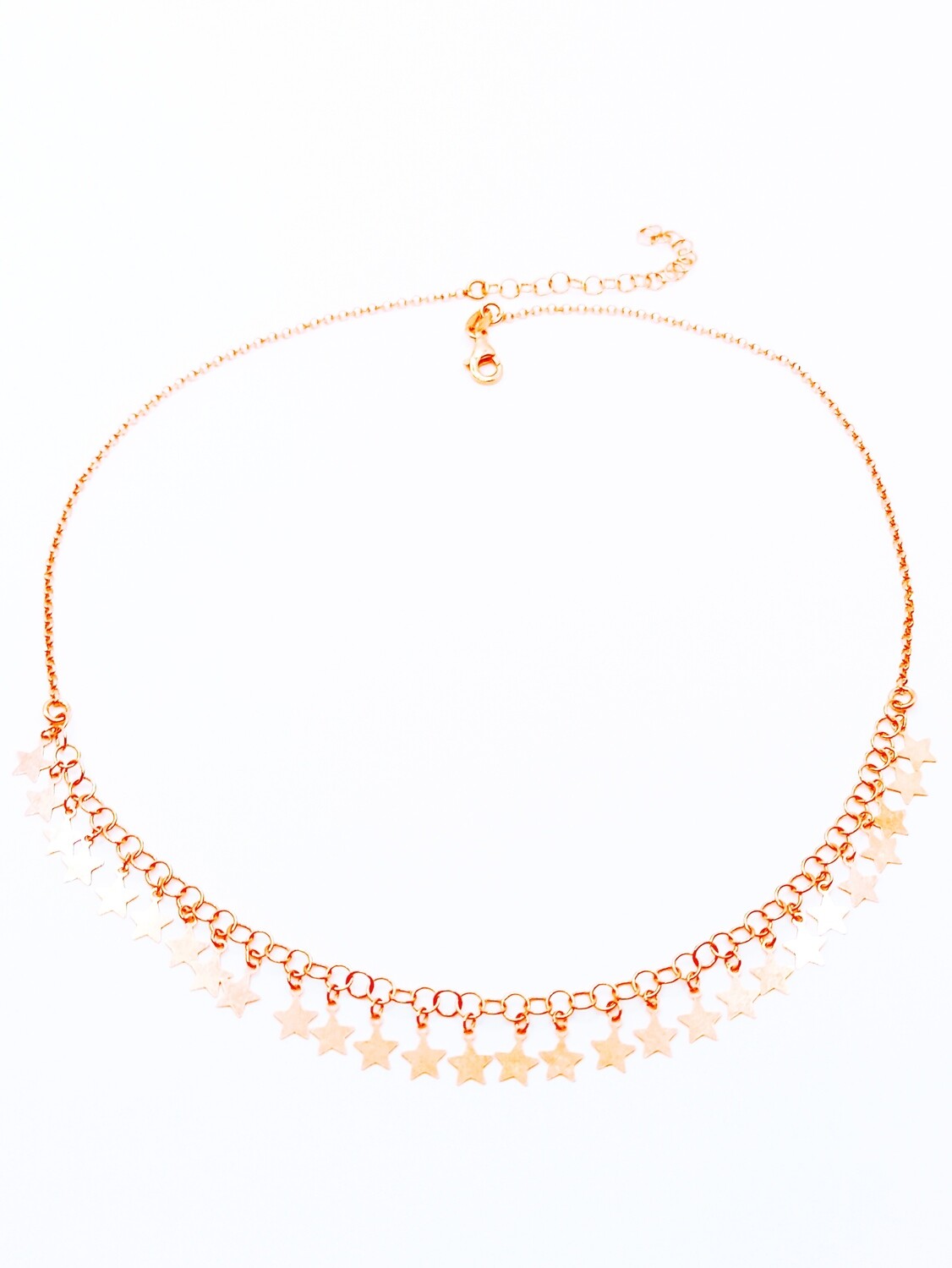 Silver 925 stars rose or white necklace