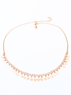 Silver 925 stars rose or white necklace