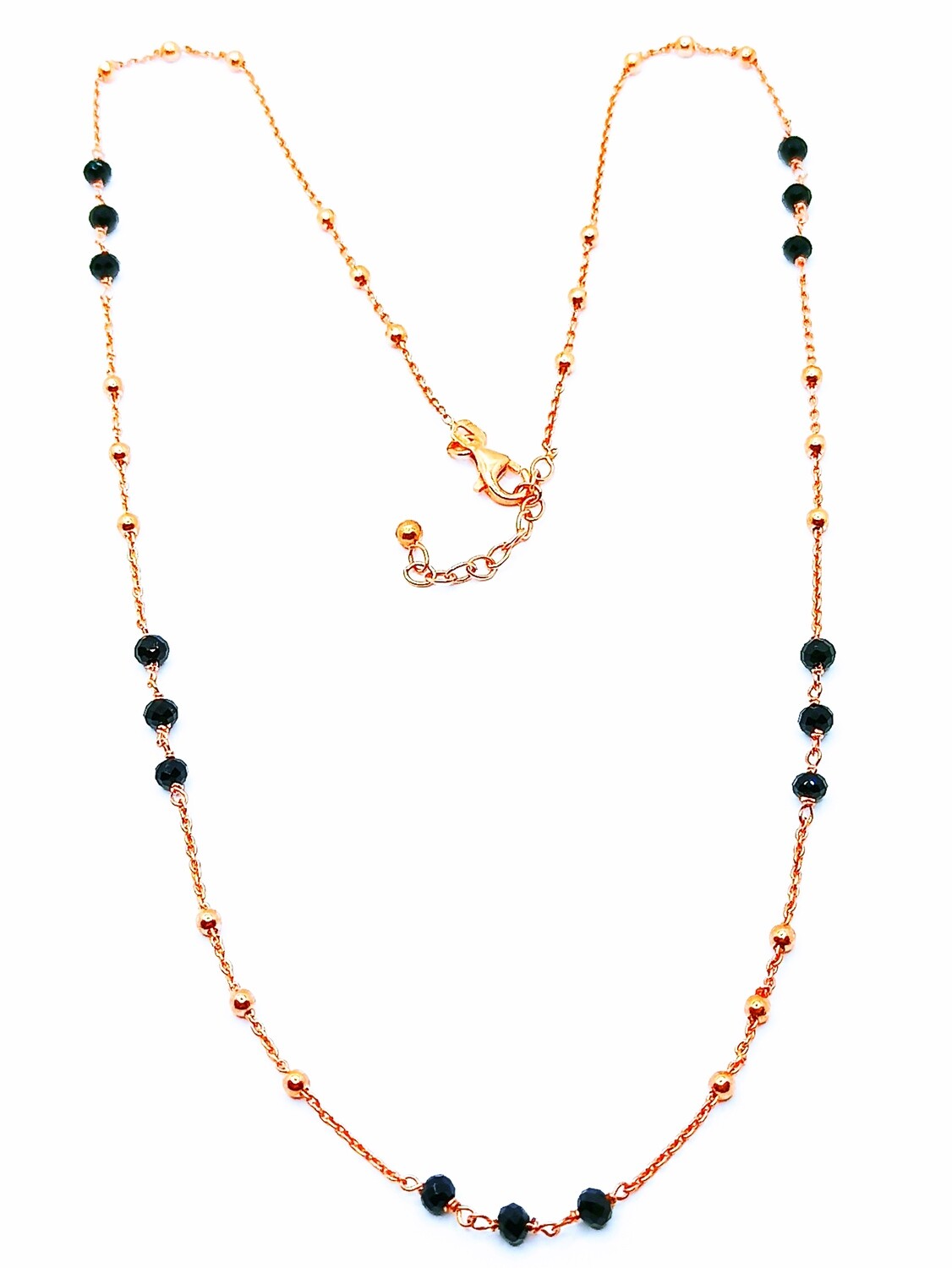 Silver 925 fancy black stone necklace