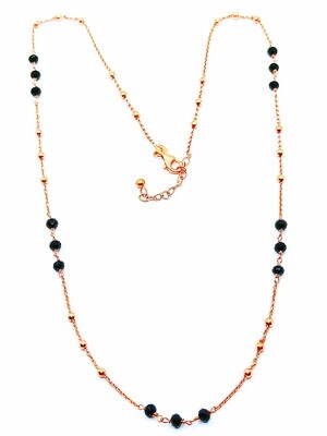 Silver 925 fancy black stone necklace