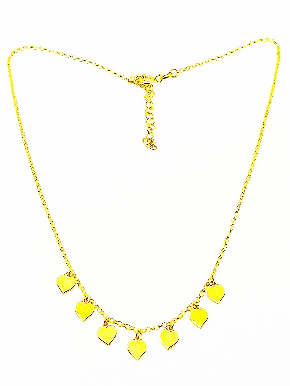 Silver 925 dangling hearts necklace