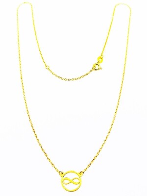 Silver 925 infinity in round gold necklace