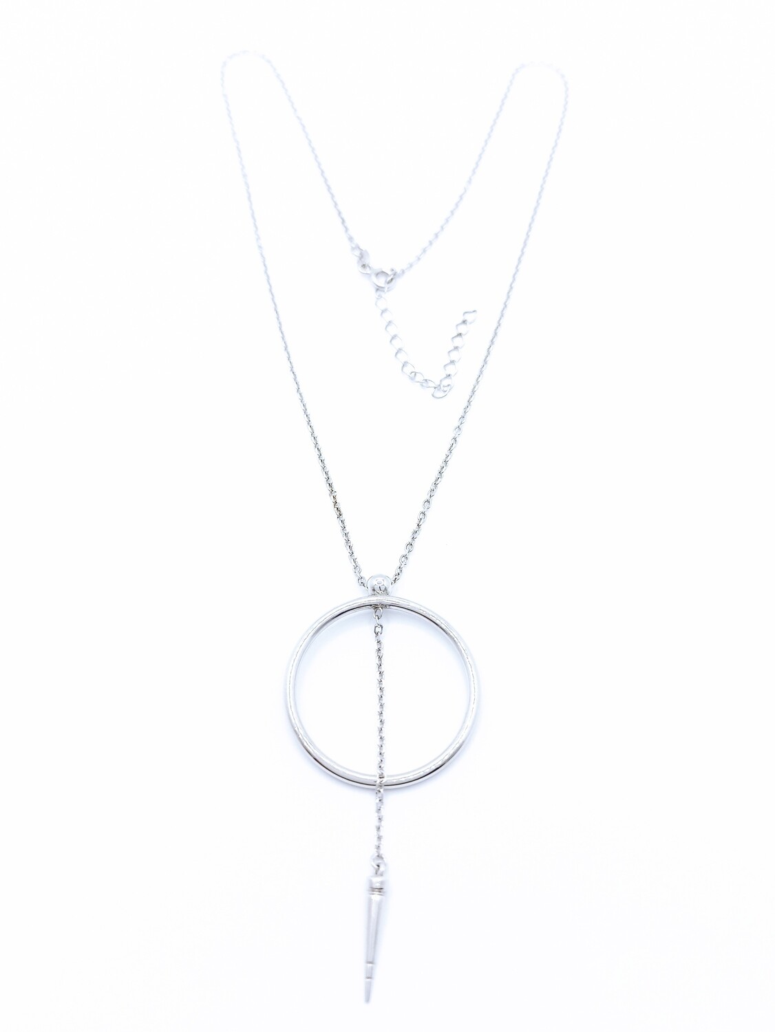 Silver 925 tie necklace circle with hanging element