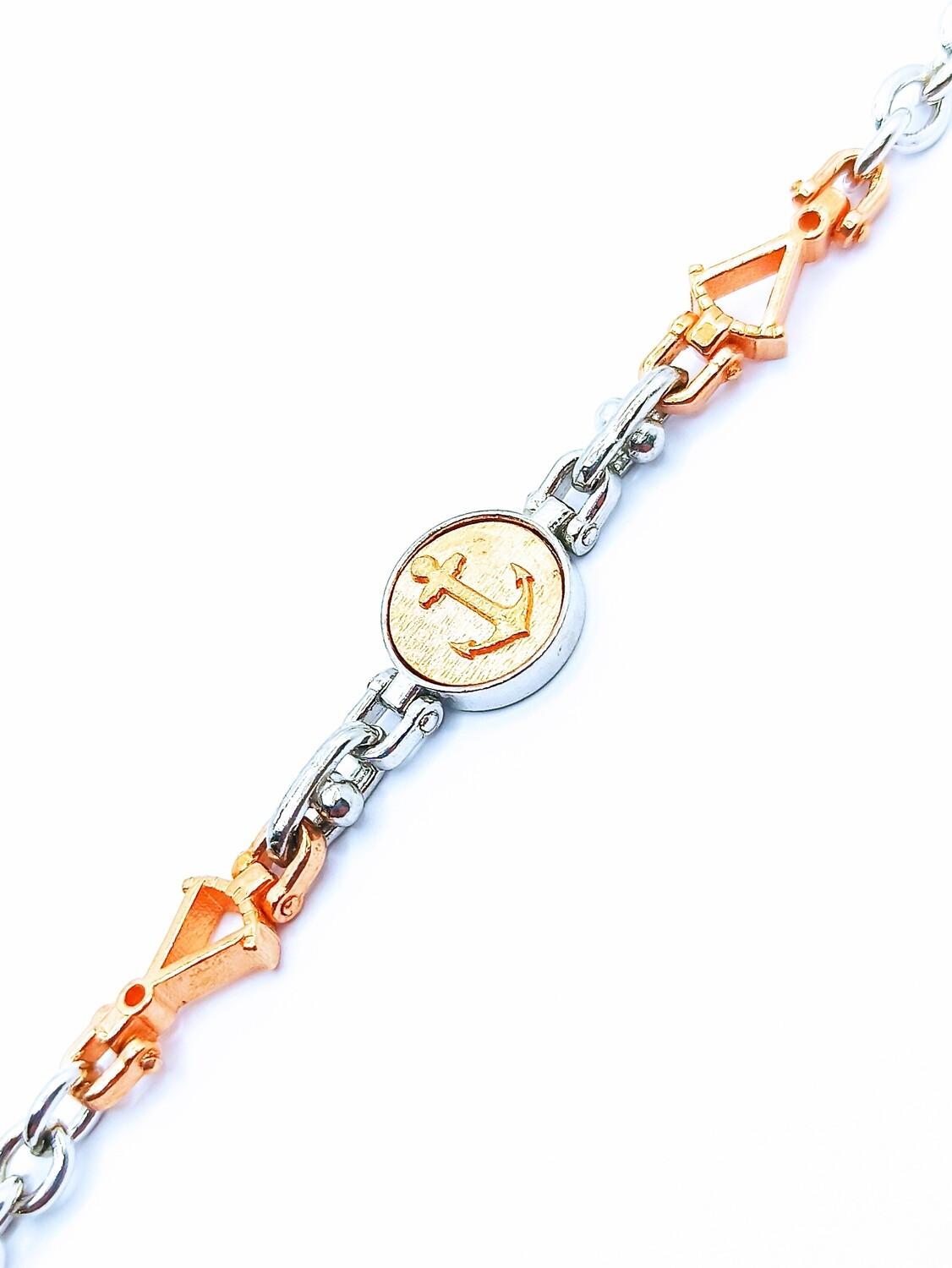 Silver 925 handmade anker-ship compass  mens bracelet