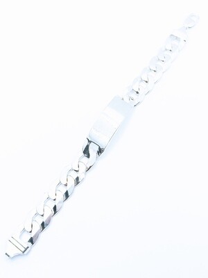 Silver 925 thick mens id  gourmet chain bracelet