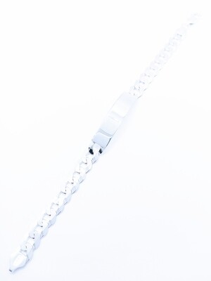 Silver 925 handmade mens id gourmet chain bracelet