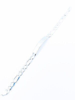 Silver 925 handmade mens id figaro bracelet