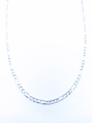 Silver 925 handmade figaro curved center necklace