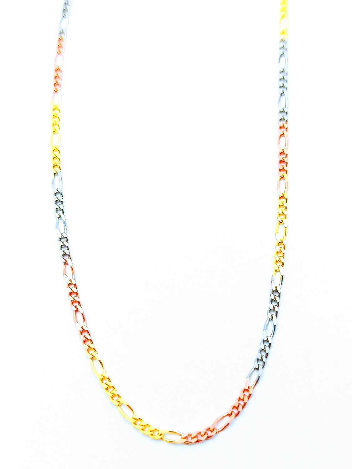 Silver 925 3 color figaro necklace