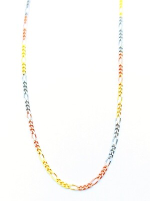 Silver 925 3 color figaro necklace