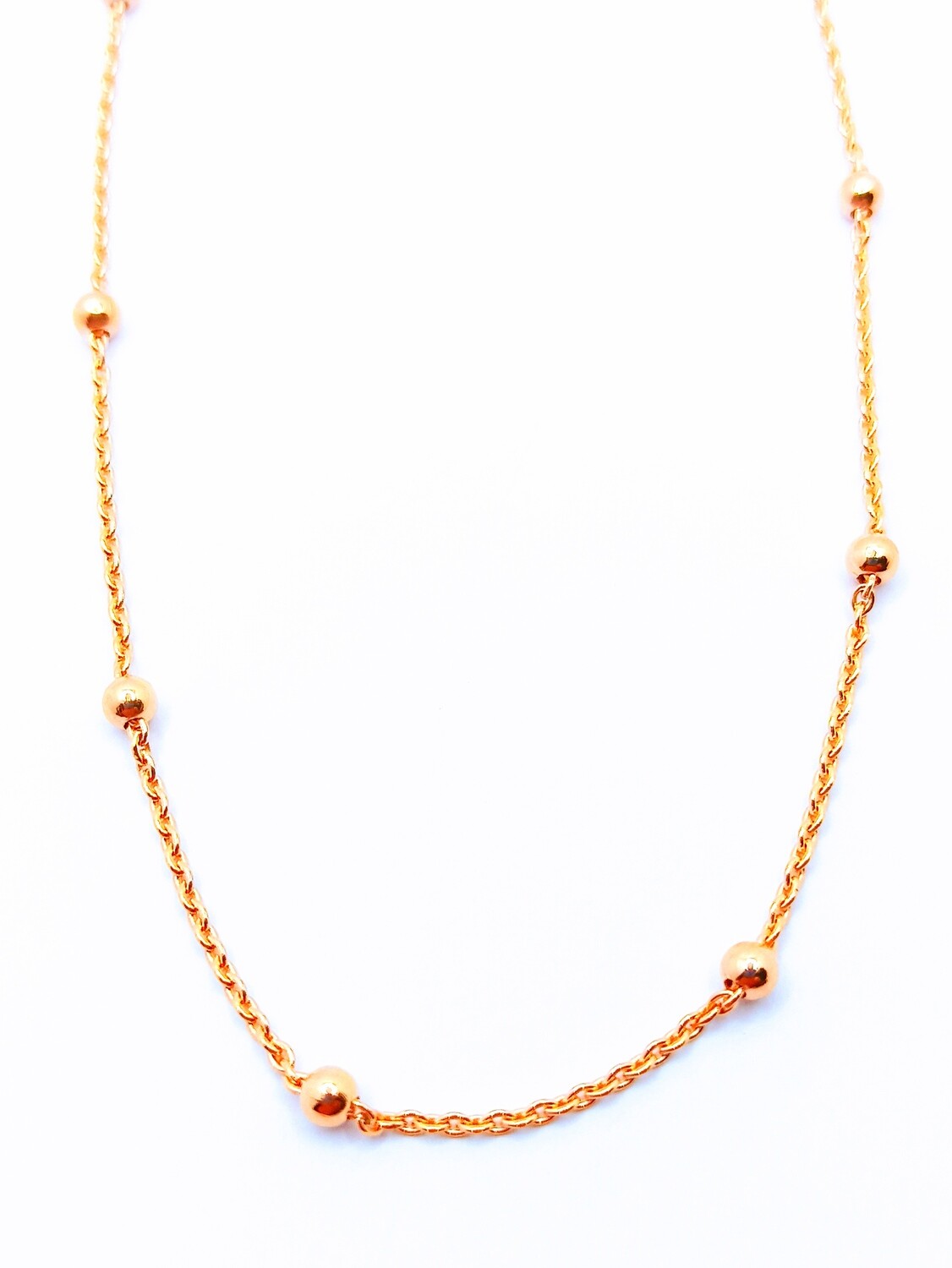 Silver 925 rose ball chain necklace