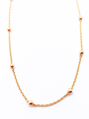 Silver 925 rose ball chain necklace