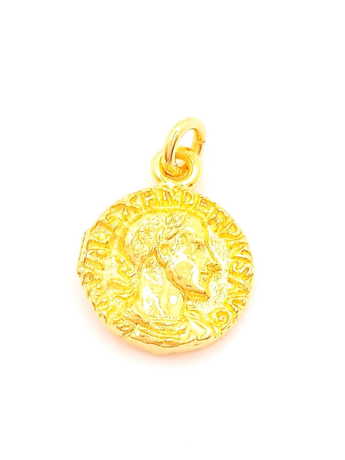 Silver 925 Roman emperor gold pendant