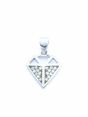 Silver 925 diamond pendant white stone