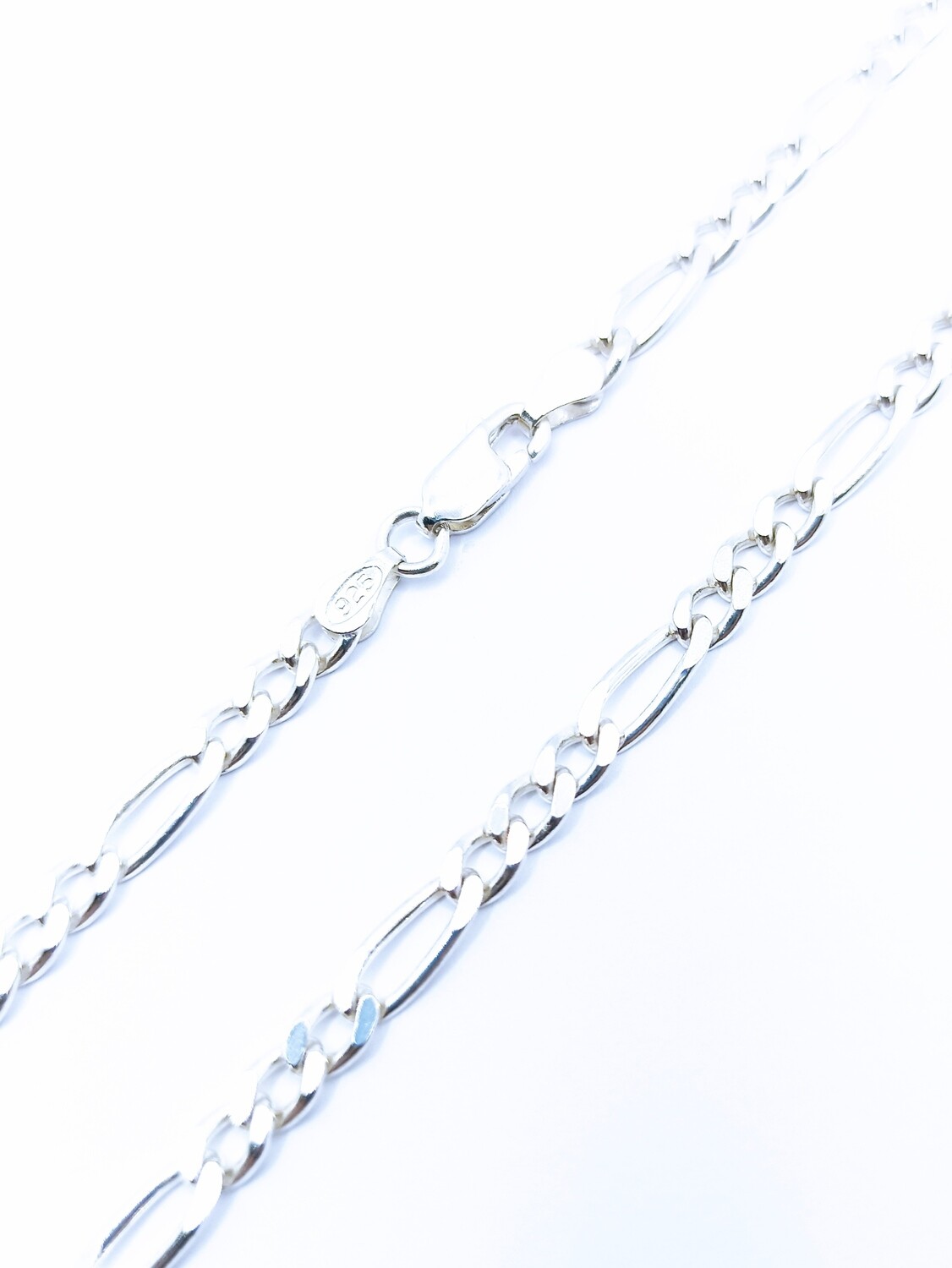 Silver 925 handmade mens figaro bracelet