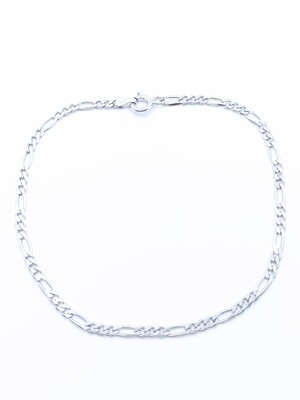 Silver 925 handmade light mens figaro bracelet