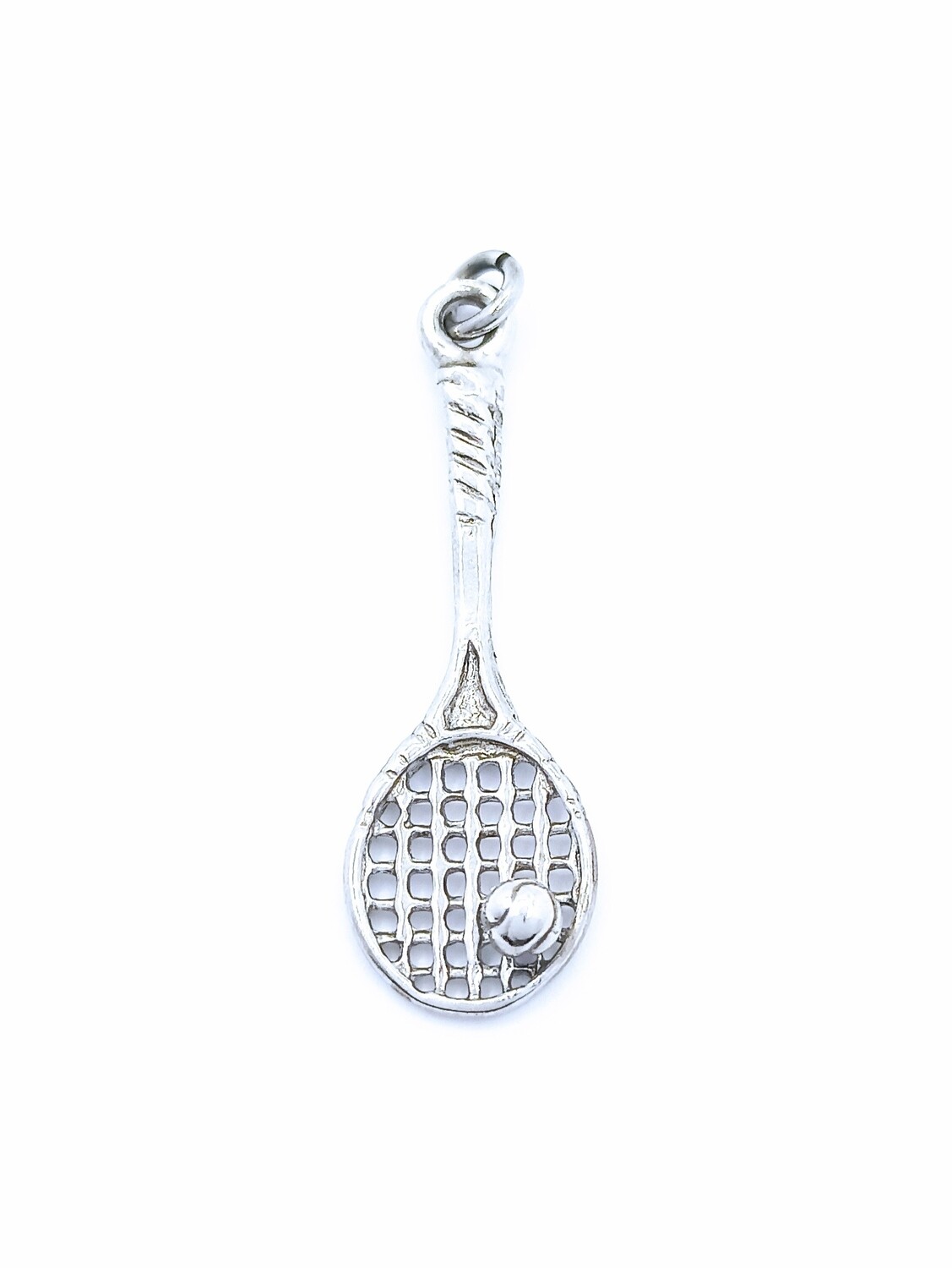 Silver 925 solid handmade tennis racket pendant