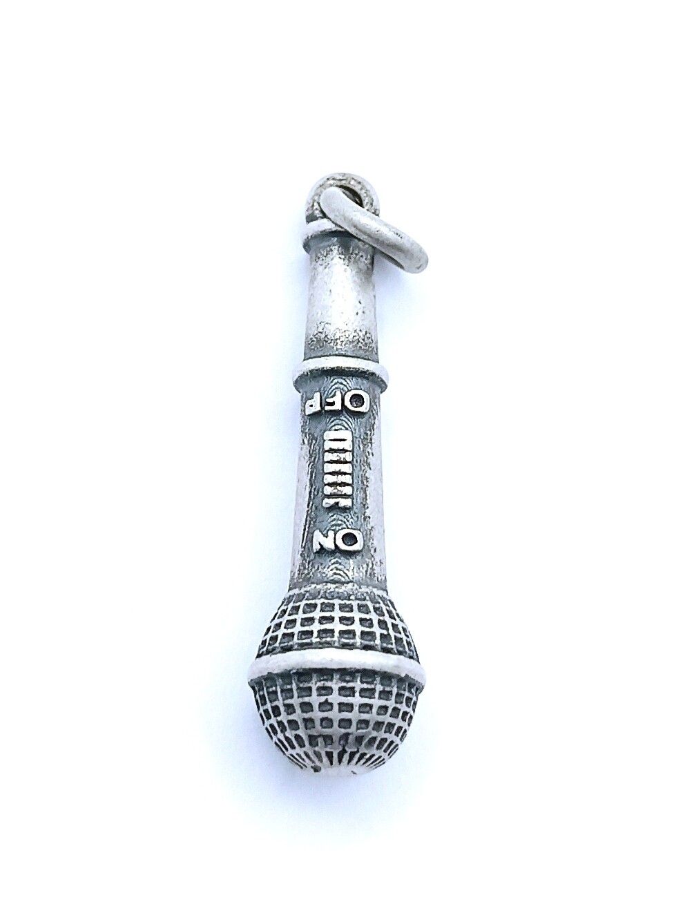 Silver 925 microphone oxidized pendant