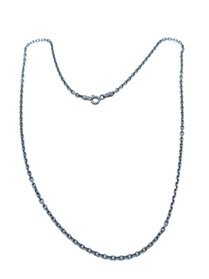 Silver 925 black rhodium cable necklace