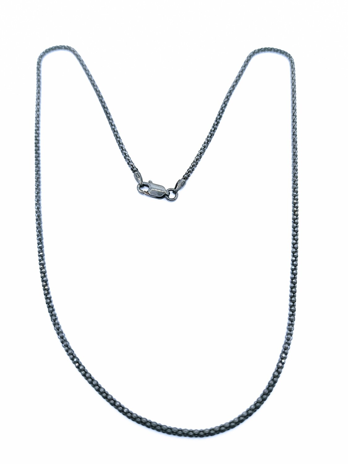 Silver 925 snake body knitted black neck chain