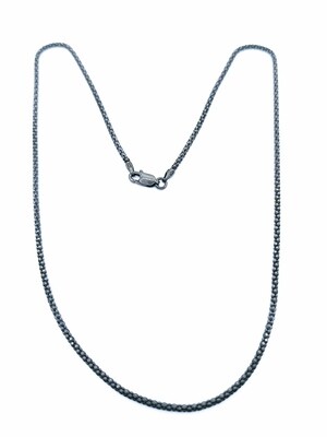 Silver 925 snake body knitted black neck chain