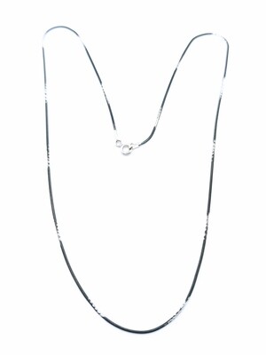 Silver 925 black &amp; white solid snake neck chain