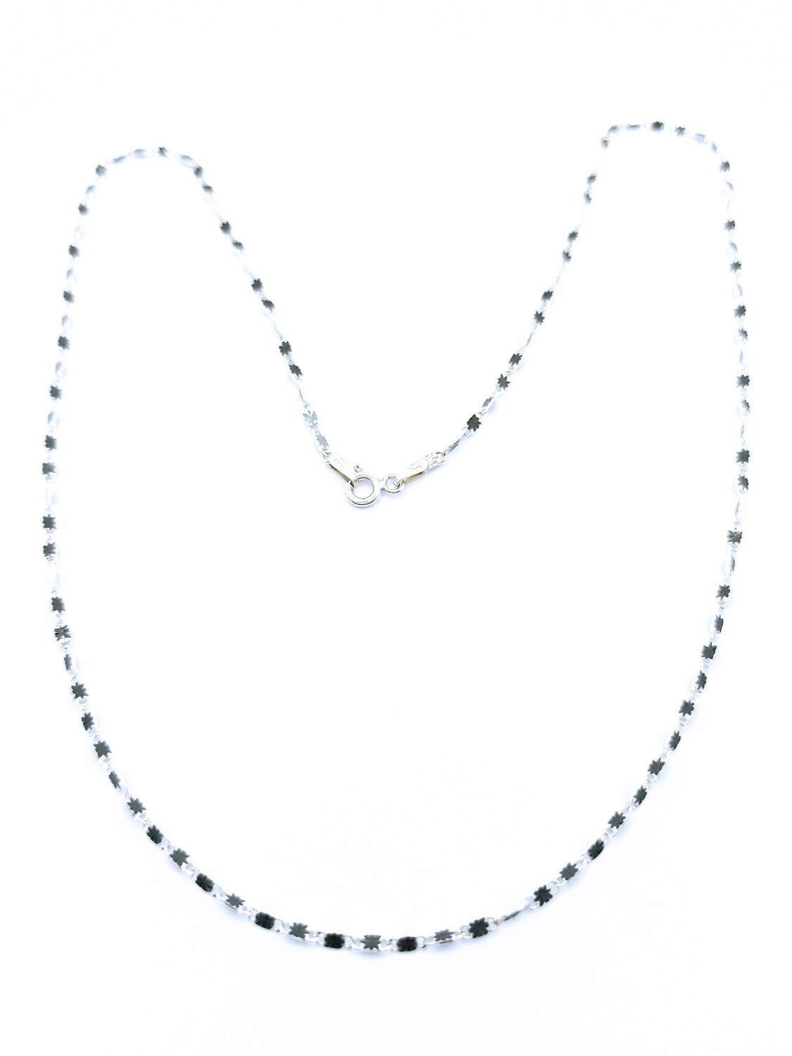 Silver 925 solid flat neck chain white &amp; black