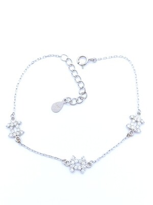 Silver 925 triple stone hand bracelet